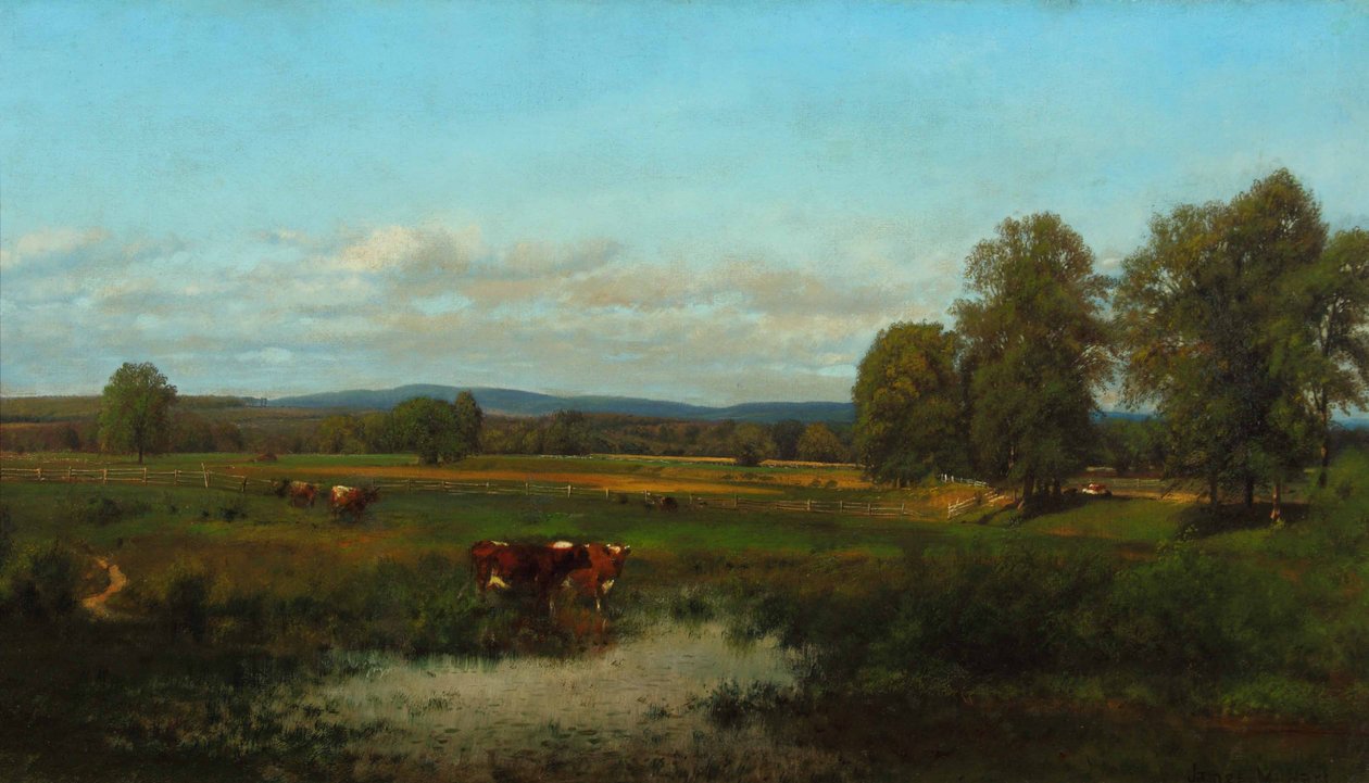 Krowy na pastwisku 1870 (olej na płótnie) autorstwa James McDougal Hart