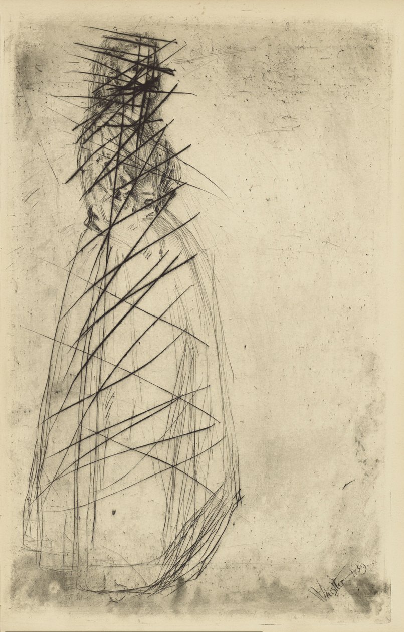 [76] Wrażenia z anulowanych płyt autorstwa Whistler - Fumette Standing. autorstwa James Abbott McNeill Whistler