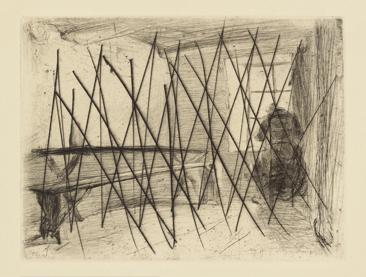 [76] Wrażenia z anulowanych płyt Whistlera - Skąpiec. autorstwa James Abbott McNeill Whistler