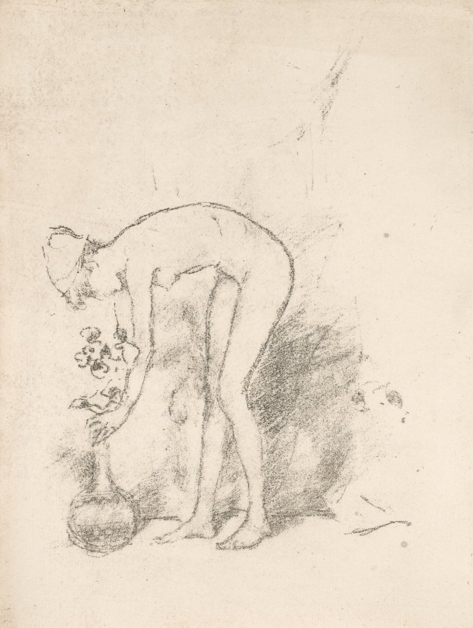 Naga modelka układa kwiaty autorstwa James Abbott McNeill Whistler