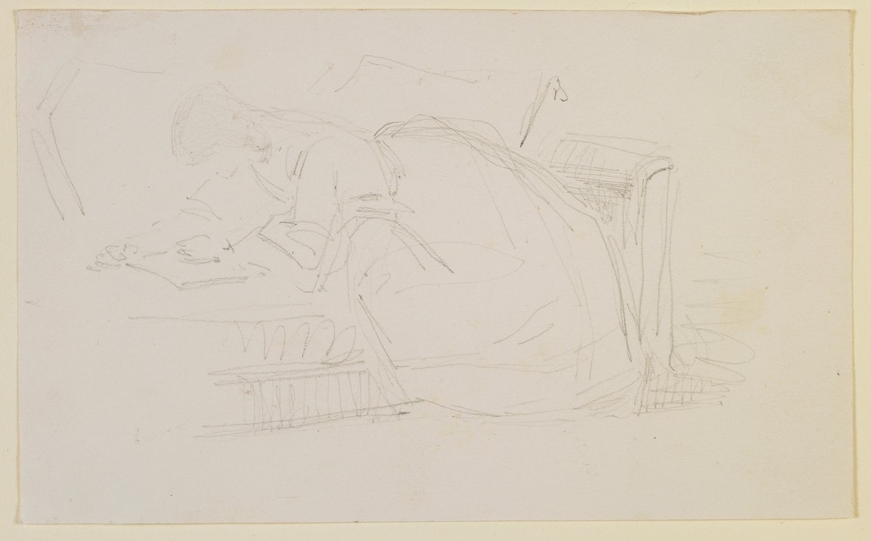 Dziewczyna leżąca na kanapie, czytająca autorstwa James Abbott McNeill Whistler