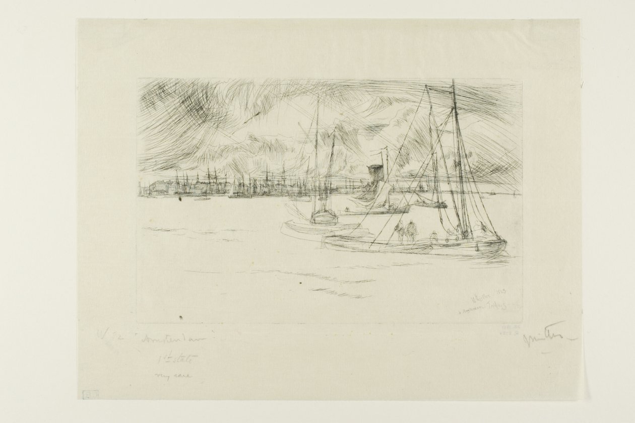 Amsterdam, z Tolhuis autorstwa James Abbott McNeill Whistler