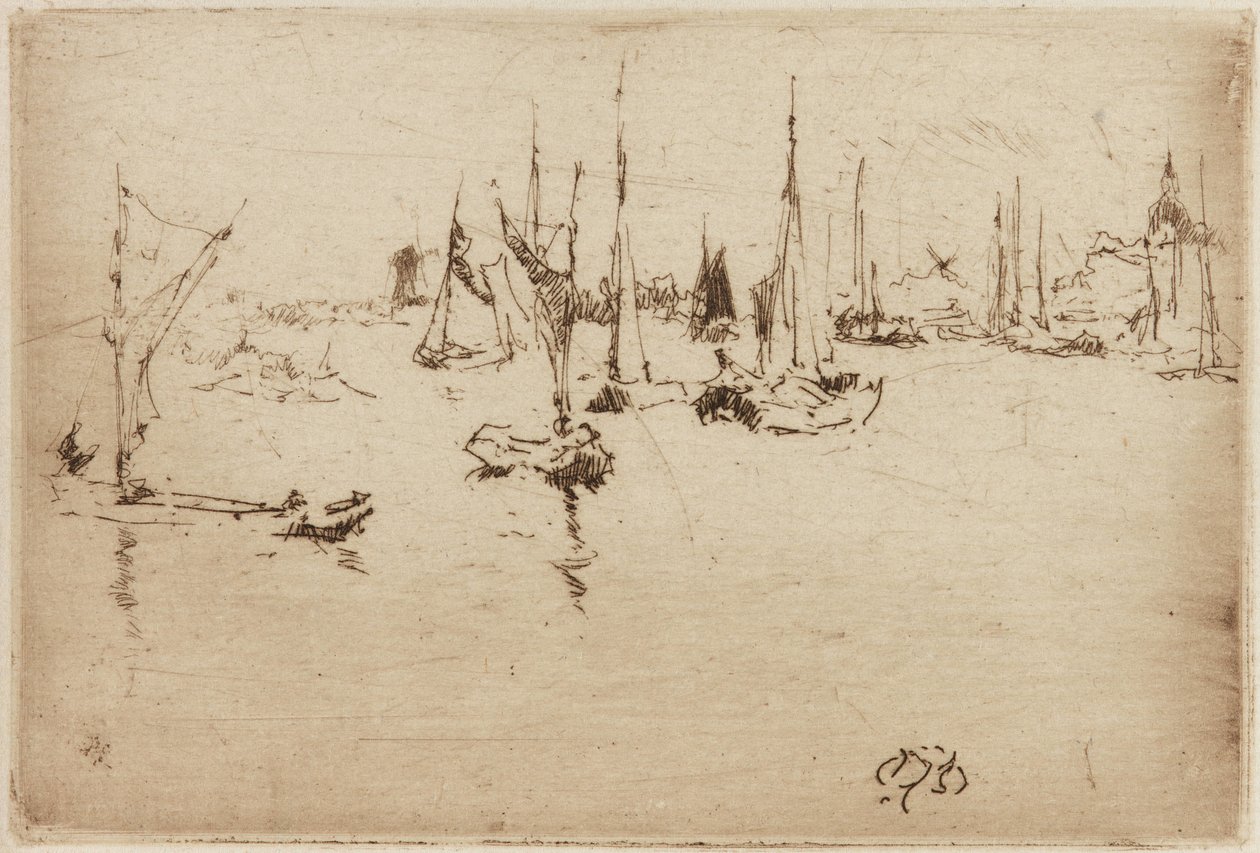 Barki, Dordrecht autorstwa James Abbott McNeill Whistler
