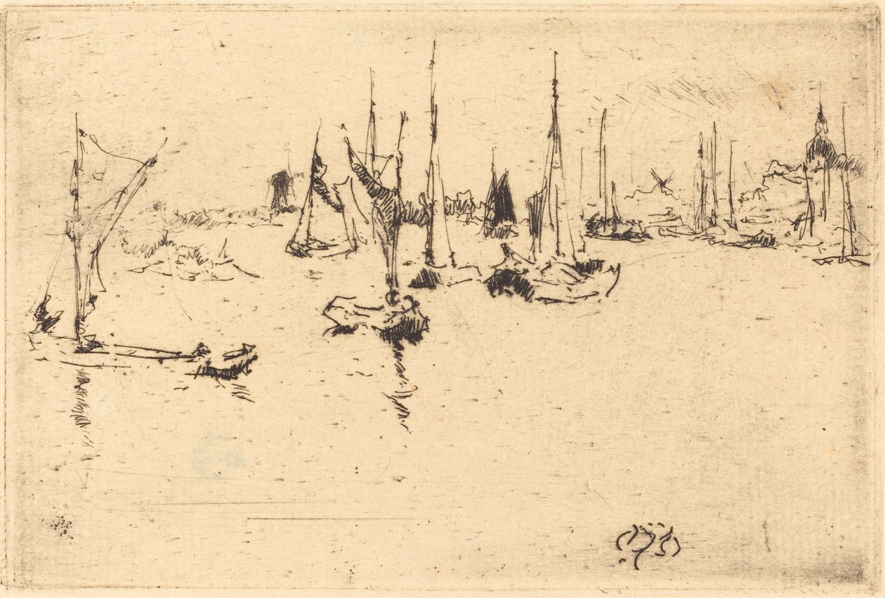 Łodzie, Dordrecht autorstwa James Abbott McNeill Whistler