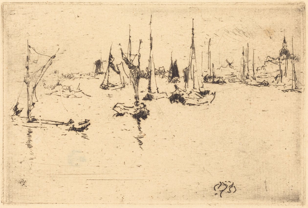 Łodzie, Dordrecht autorstwa James McNeill Whistler