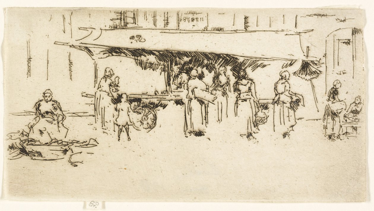 Stoisko, Rynek, Loches autorstwa James Abbott McNeill Whistler