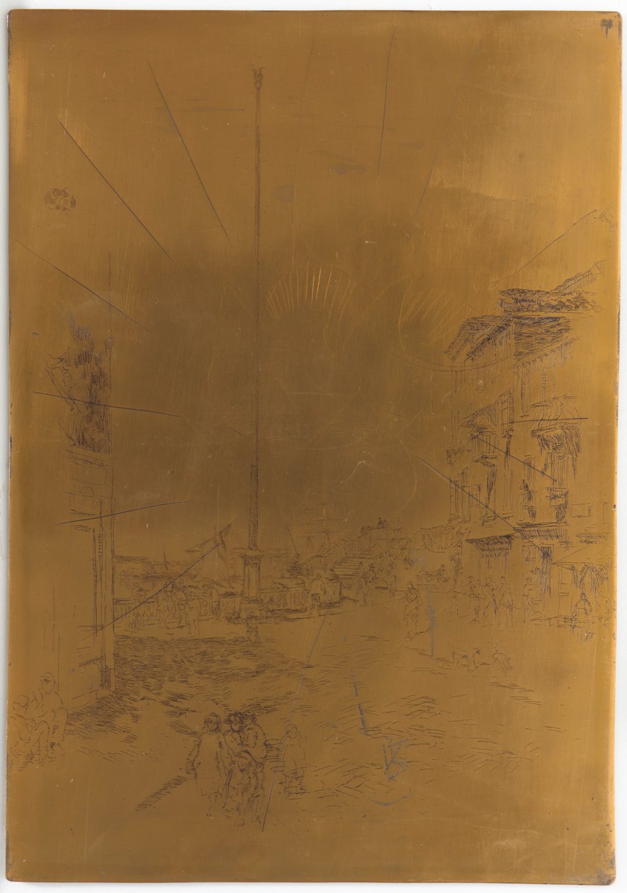 Anulowana płyta drukarska dla <em>Małego Masztu</em> autorstwa James Abbott McNeill Whistler