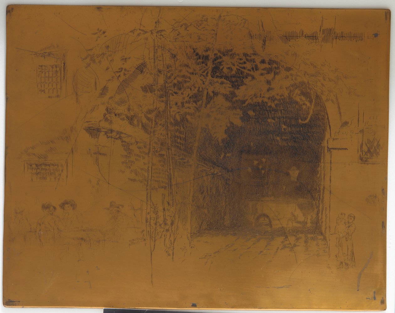 Anulowana płyta drukarska do <em>Traghetto, nr 2</em> autorstwa James Abbott McNeill Whistler