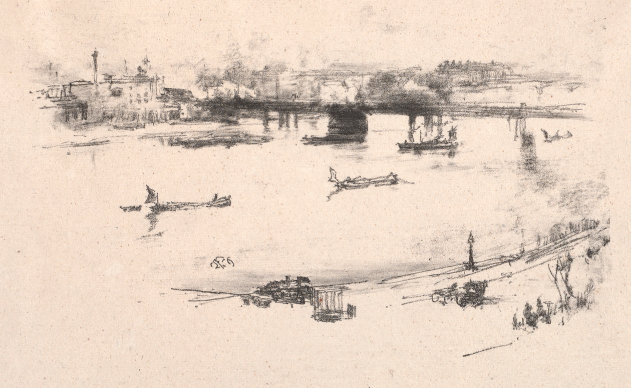 Most kolejowy Charing Cross autorstwa James McNeill Whistler