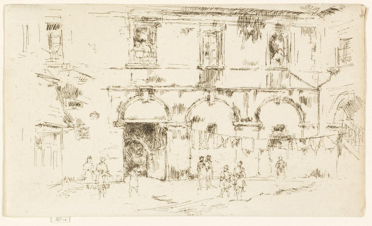 Dwór klasztoru św Augustyna, Bourges autorstwa James Abbott McNeill Whistler