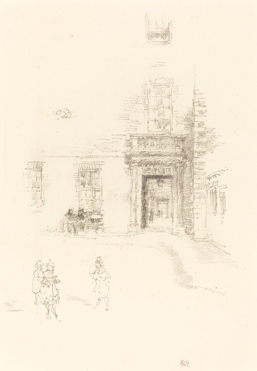 Dziedziniec, szpital Chelsea autorstwa James Abbott McNeill Whistler