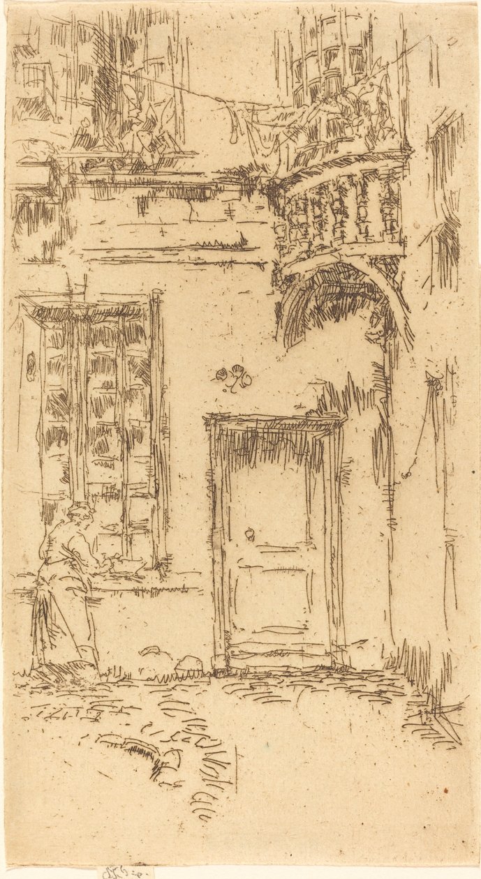 Dziedziniec, Rue P.L. Kurier autorstwa James Abbott McNeill Whistler