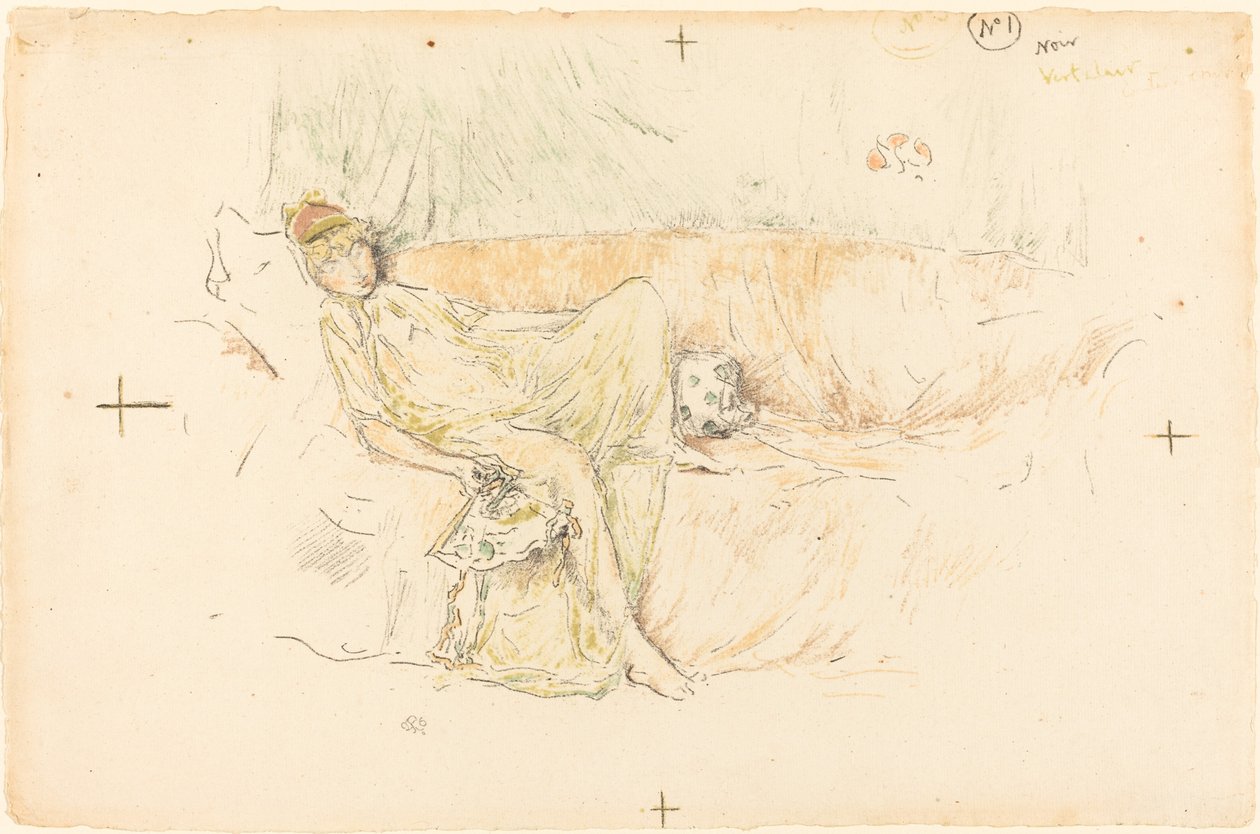 Drapowana postać, leżąca autorstwa James Abbott McNeill Whistler