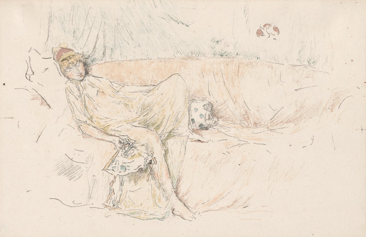 Drapowana postać, leżąca autorstwa James McNeill Whistler