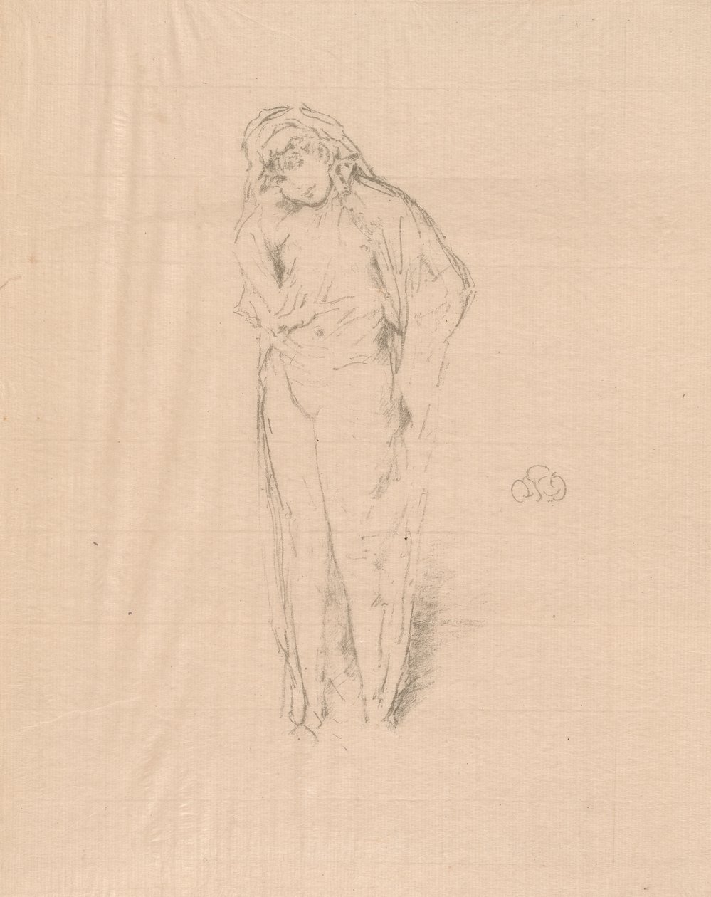 Drapowana postać, stojąca autorstwa James Abbott McNeill Whistler