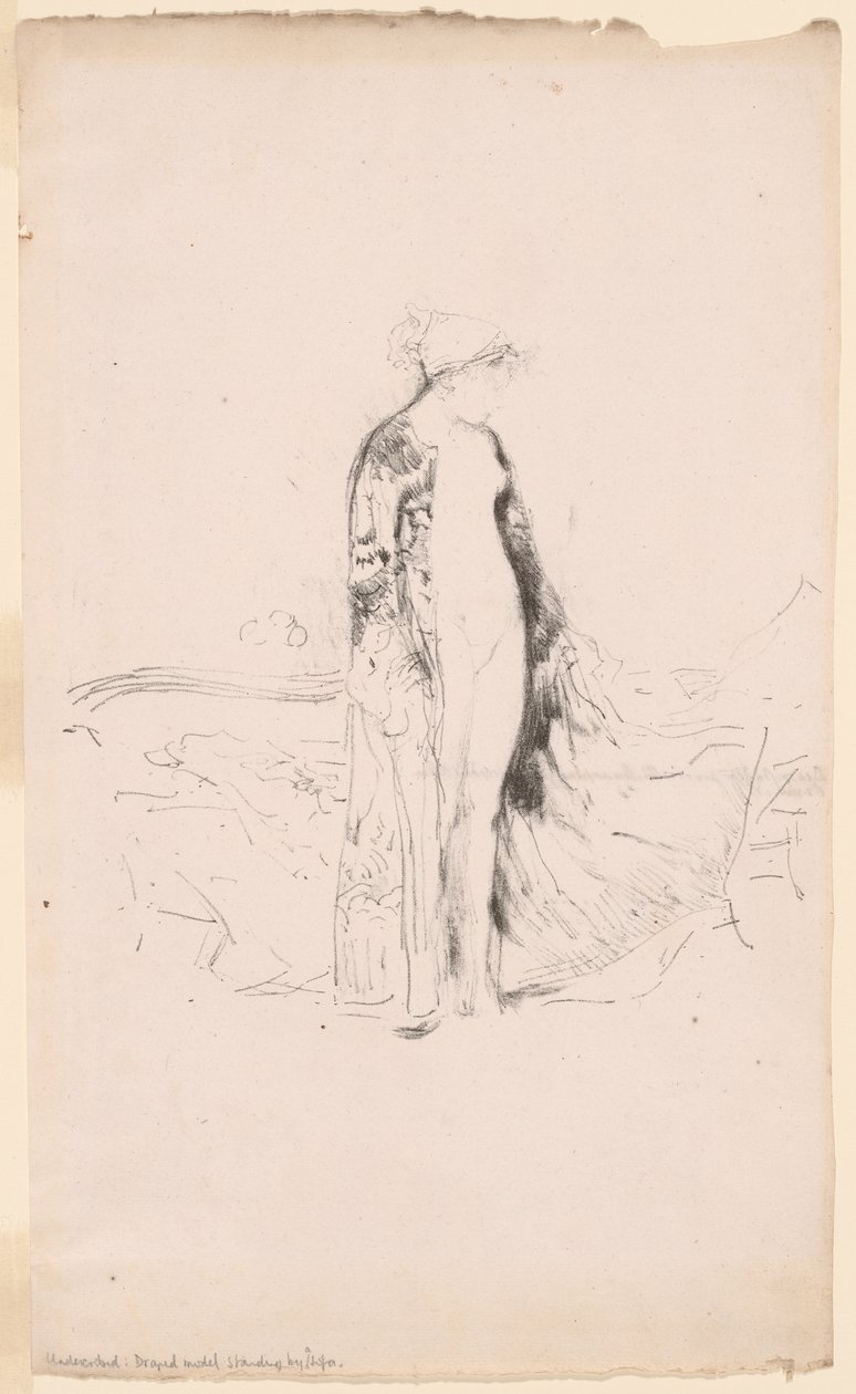 Drapowany model stojący przy sofie autorstwa James Abbott McNeill Whistler
