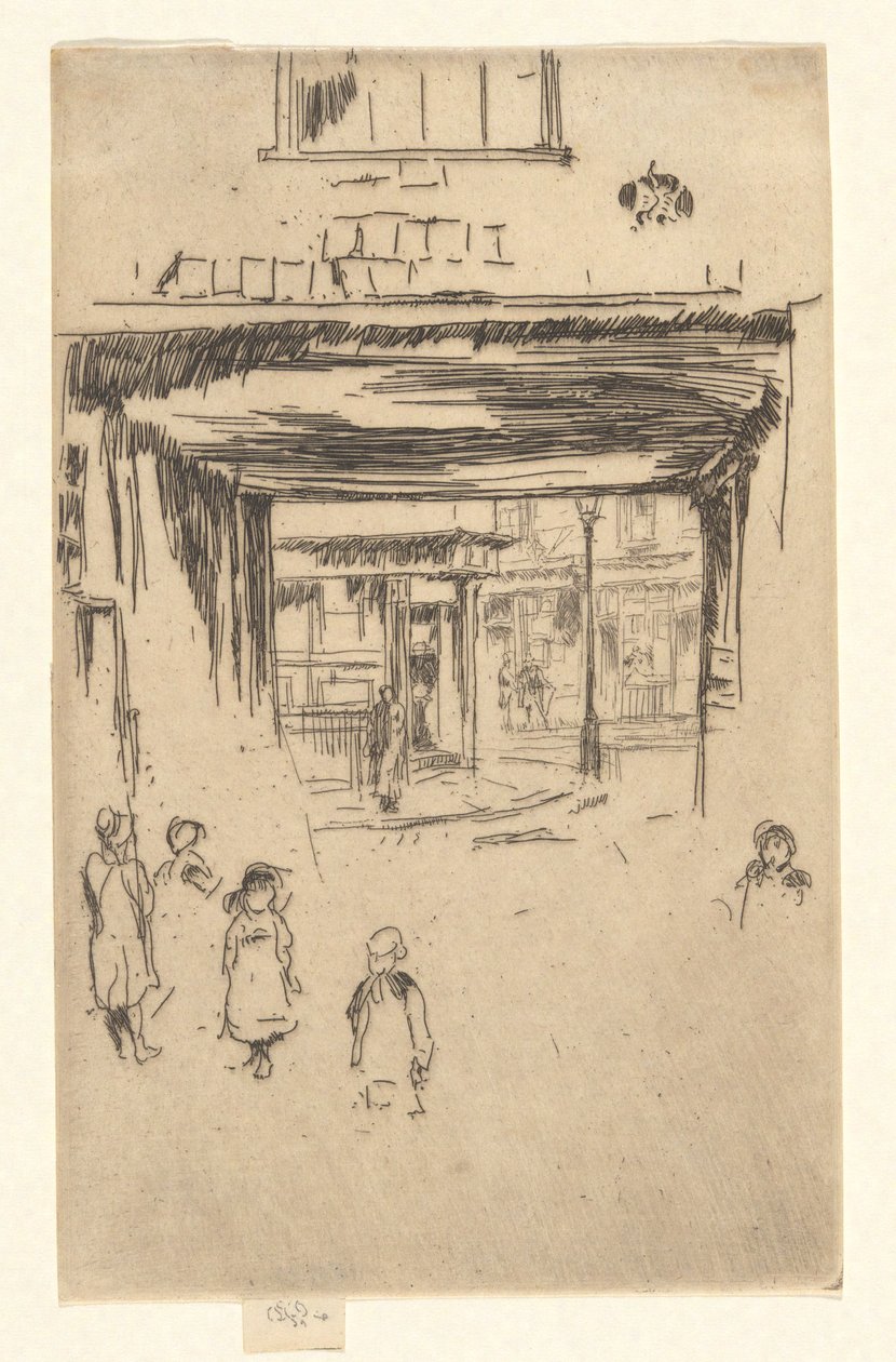 Drury Lane, z Drugiego Zestawu Weneckiego (Zestaw 26 Akwafort) autorstwa James Abbott McNeill Whistler
