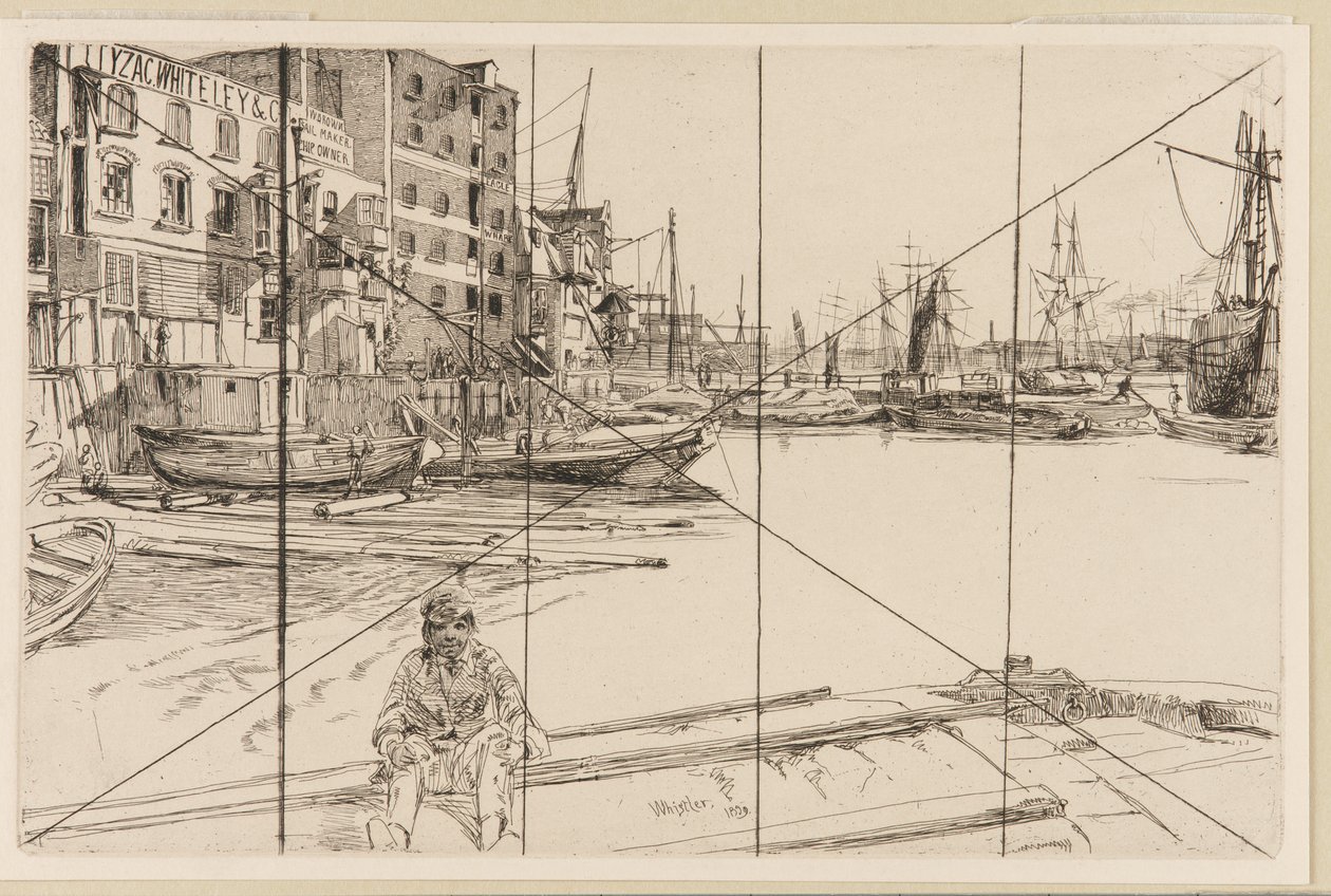 Eagle Wharf (Tyzac Whiteley i spółka) autorstwa James Abbott McNeill Whistler