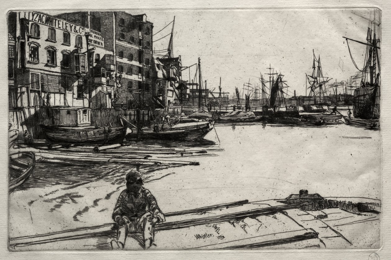 Eagle Wharf autorstwa James McNeill Whistler