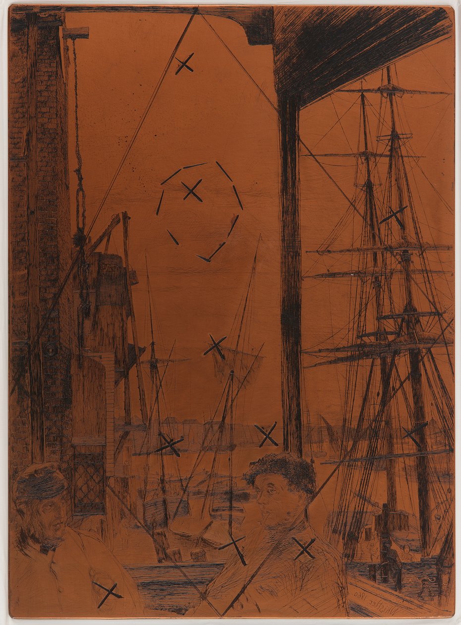 Płyta do wytrawiania: Rotherhithe autorstwa James Abbott McNeill Whistler