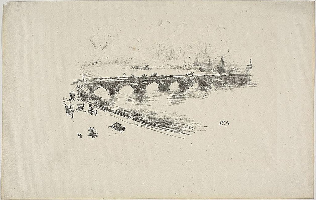 Wieczór, Mały Most Waterloo autorstwa James Abbott McNeill Whistler