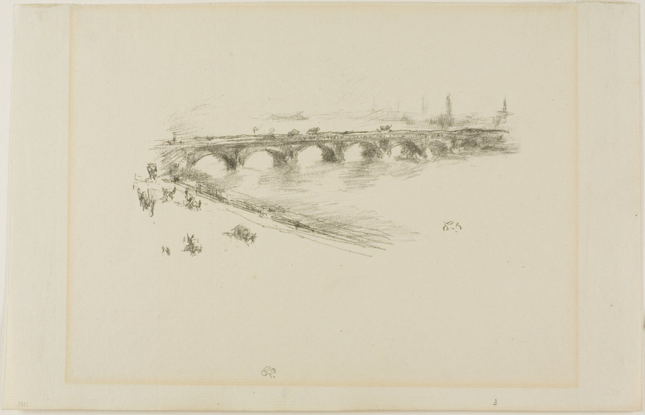 Wieczór, Mały Most Waterloo autorstwa James Abbott McNeill Whistler