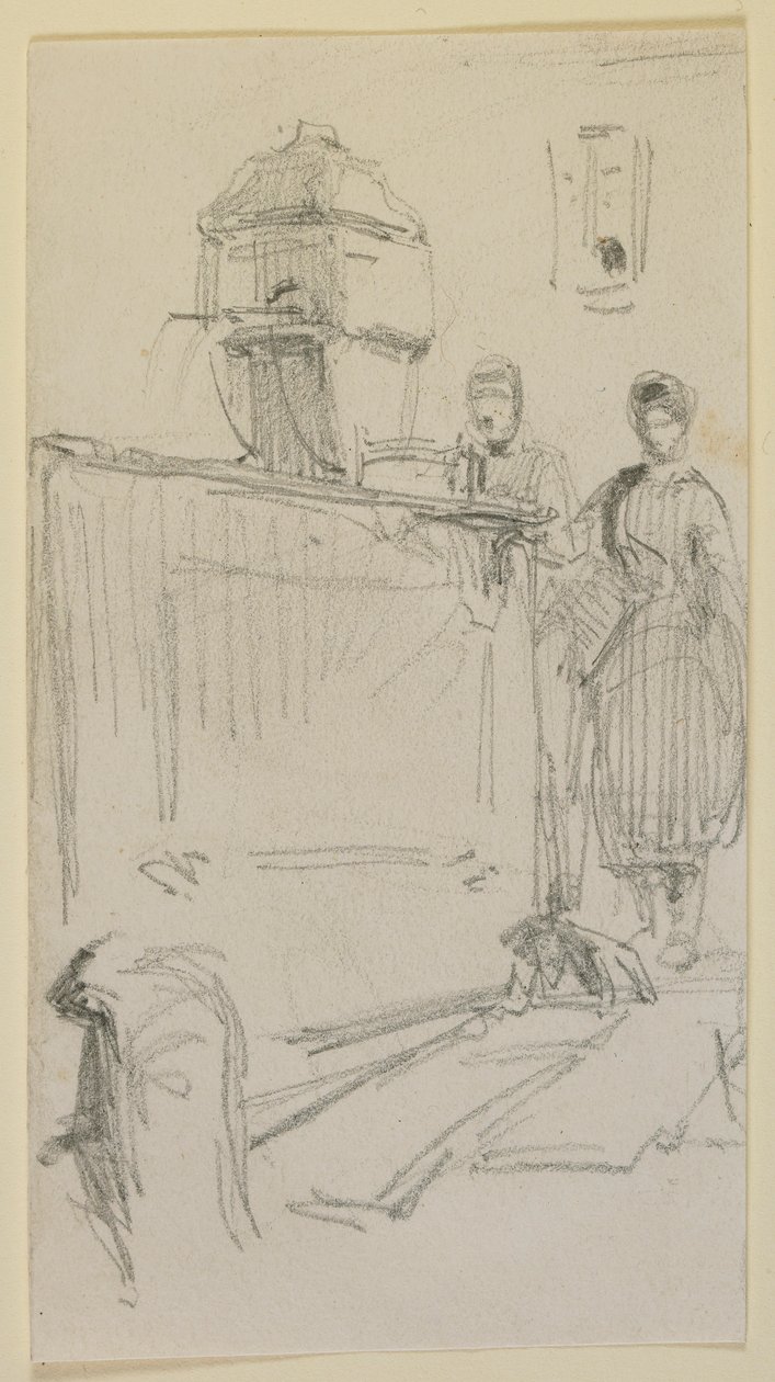 Figurki przy fontannie autorstwa James Abbott McNeill Whistler