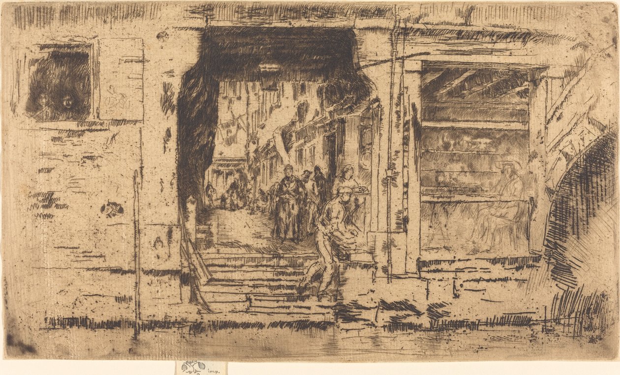 Sklep rybny, Wenecja autorstwa James Abbott McNeill Whistler