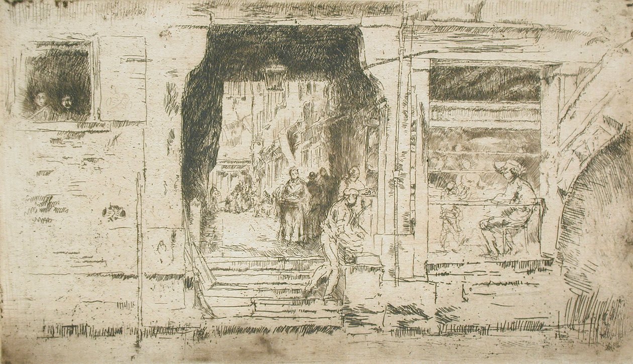 Sklep rybny, Wenecja autorstwa James McNeill Whistler