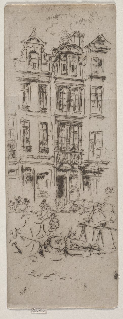 Targ kwiatowy, Bruksela autorstwa James McNeill Whistler