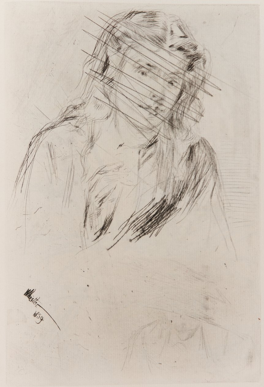 Pochylona głowa Fumette autorstwa James Abbott McNeill Whistler