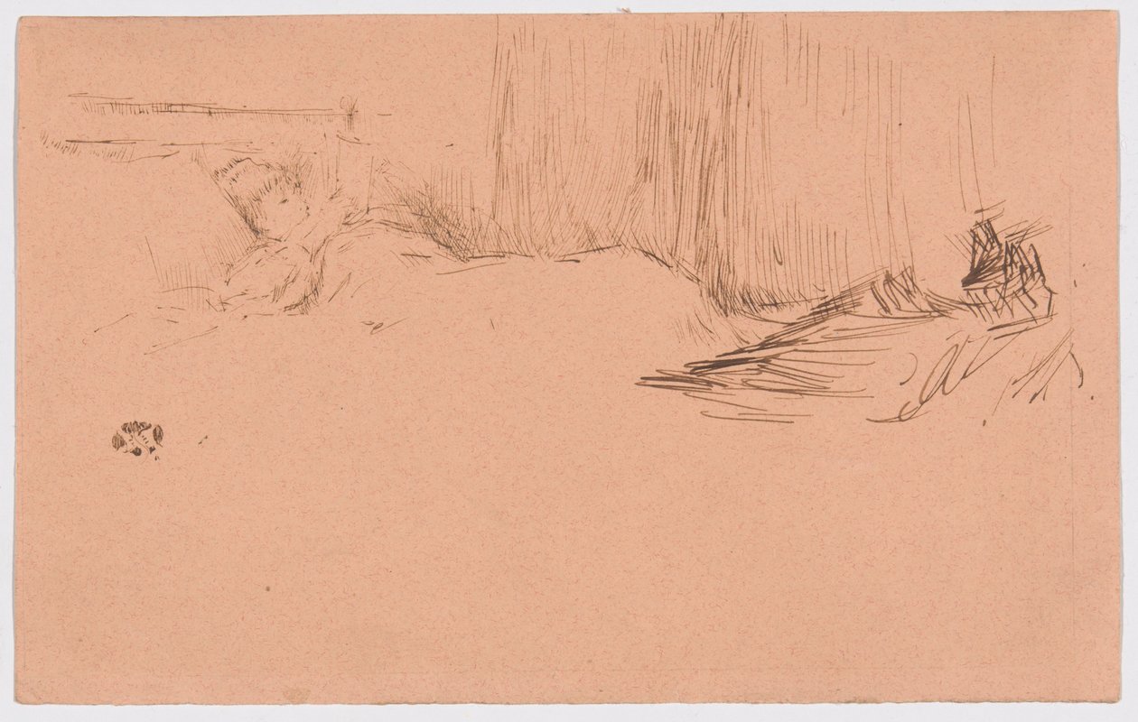 Dziewczyna czytająca w łóżku autorstwa James McNeill Whistler