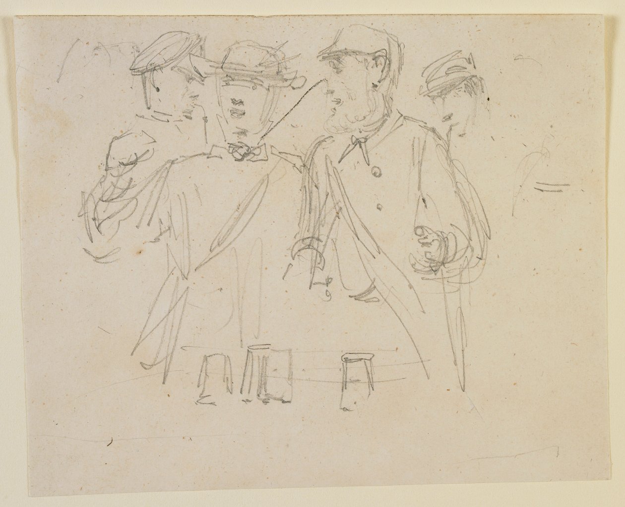 Grupa czterech mężczyzn autorstwa James Abbott McNeill Whistler