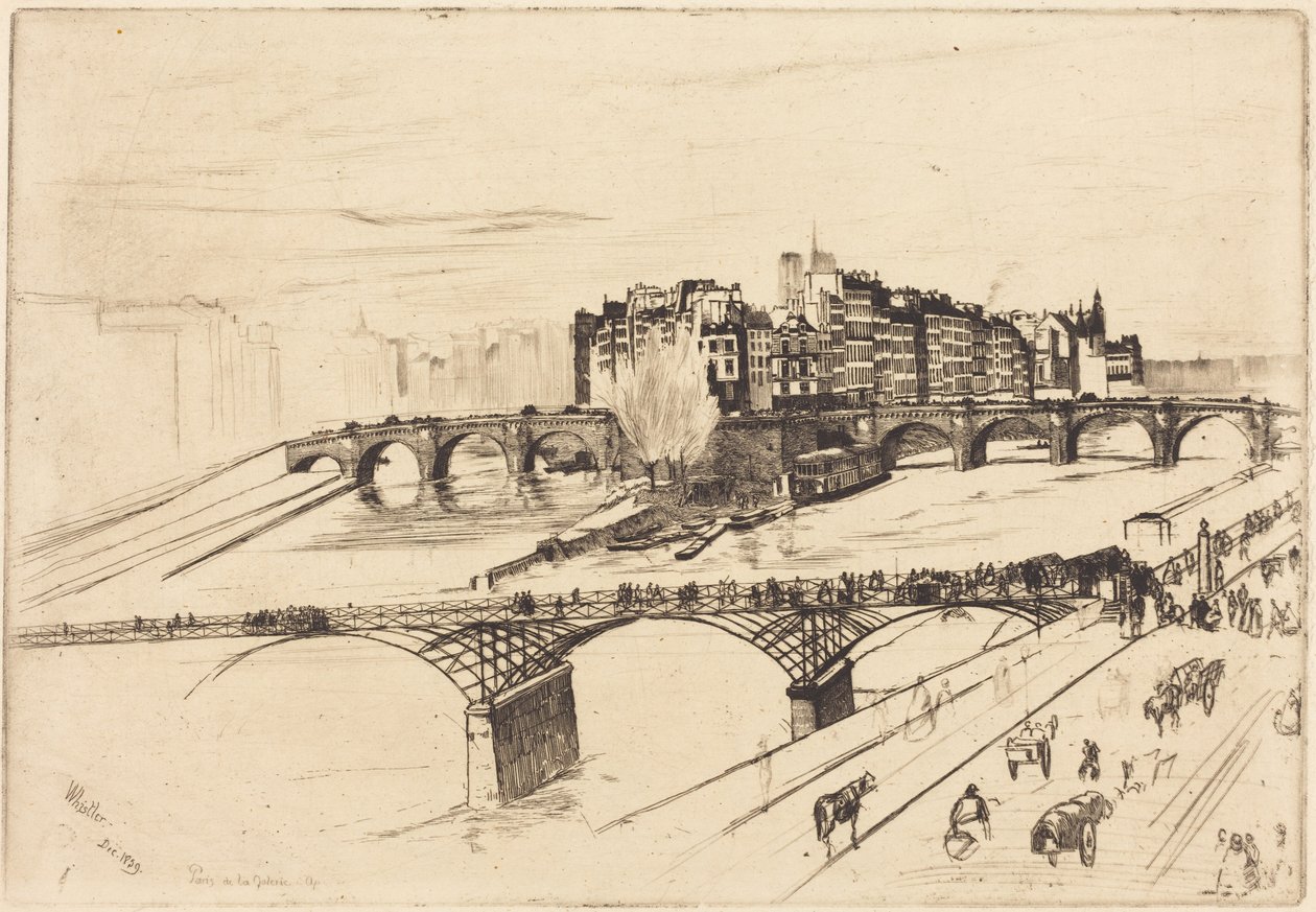 Île de la Cité, Paryż autorstwa James McNeill Whistler