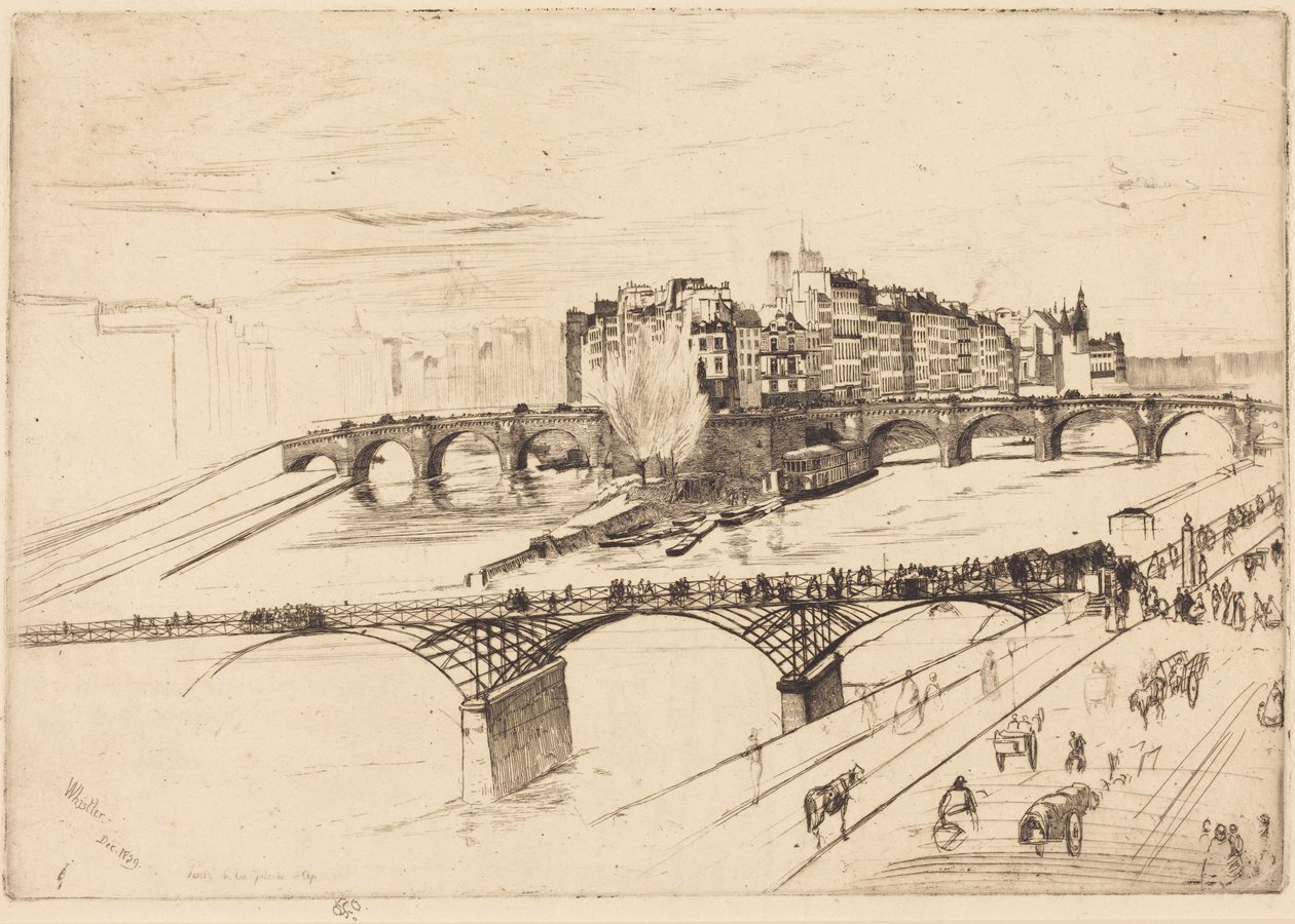 Île de la Cité, Paryż autorstwa James McNeill Whistler