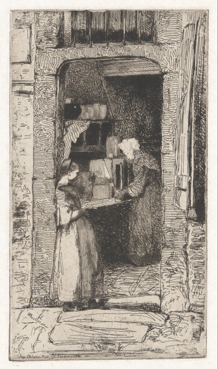 La Marchande de Moutarde (Sprzedawca Musztardy), z zestawu francuskiego (Douze Eaux-Fortes d autorstwa James Abbott McNeill Whistler