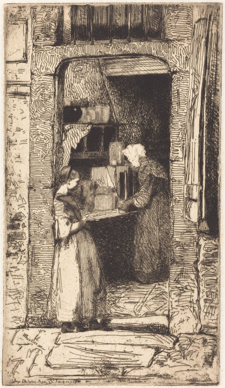Sprzedawczyni musztardy autorstwa James McNeill Whistler
