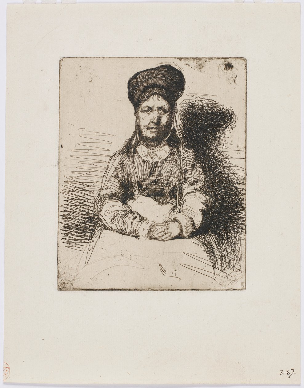 La Retameuse. Jedna z dwunastu akwafort z natury (zestaw francuski) autorstwa James Abbott McNeill Whistler