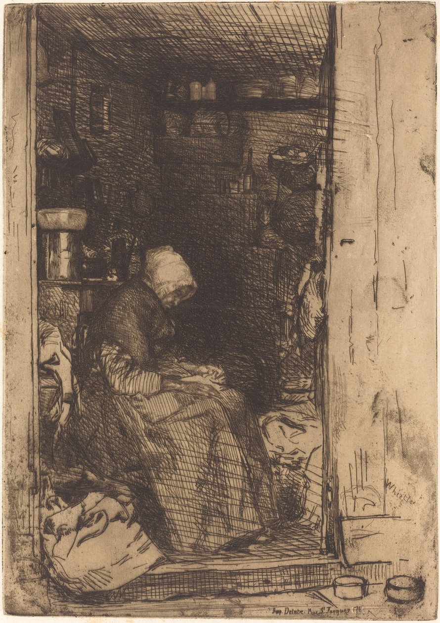 Stara kobieta ze szmatami autorstwa James Abbott McNeill Whistler
