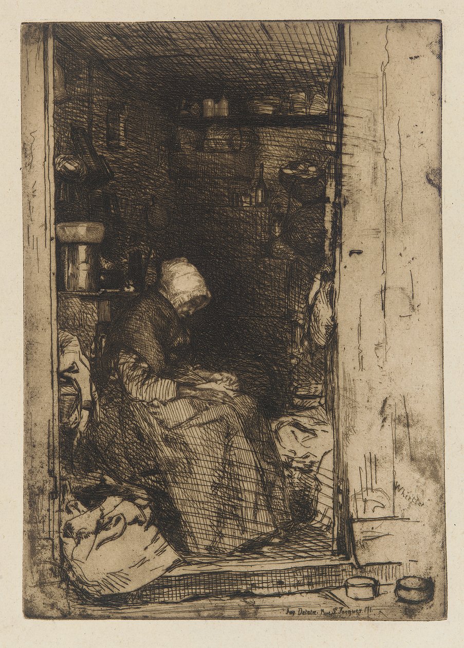 Stara kobieta ze szmatami autorstwa James Abbott McNeill Whistler
