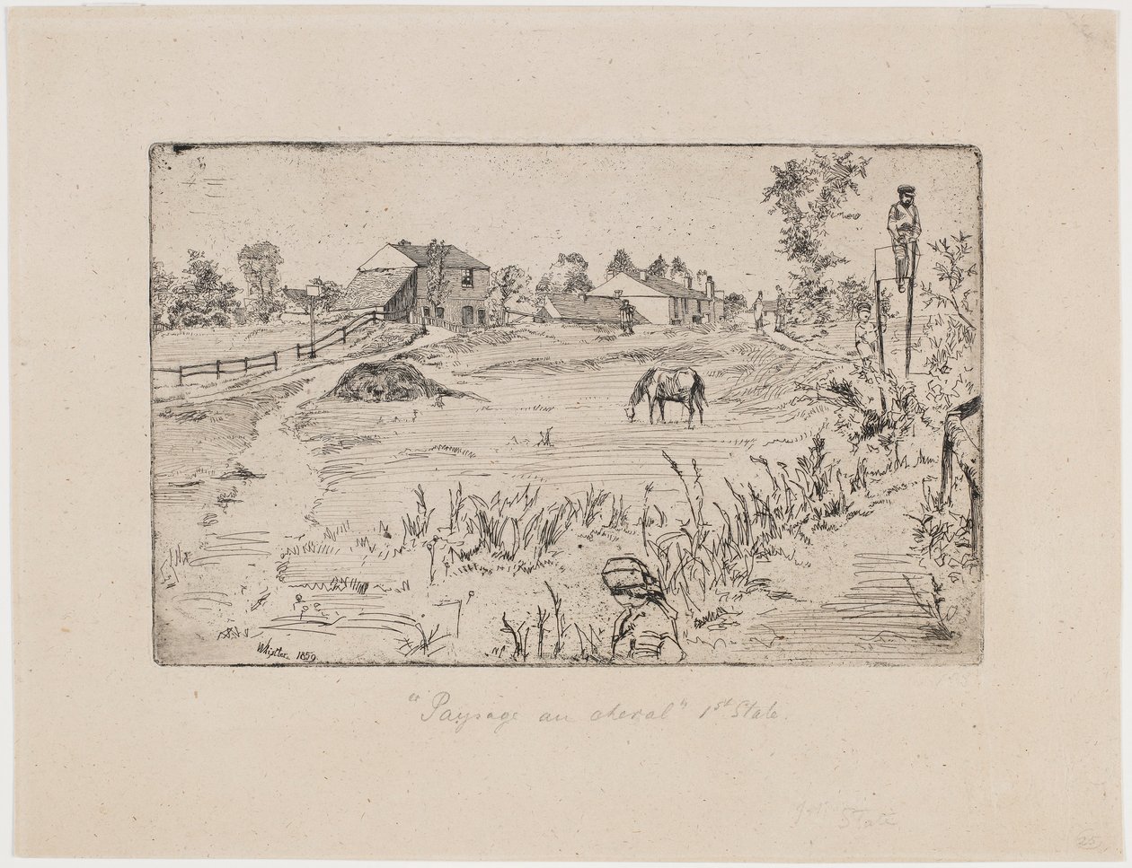Krajobraz z końmi autorstwa James Abbott McNeill Whistler