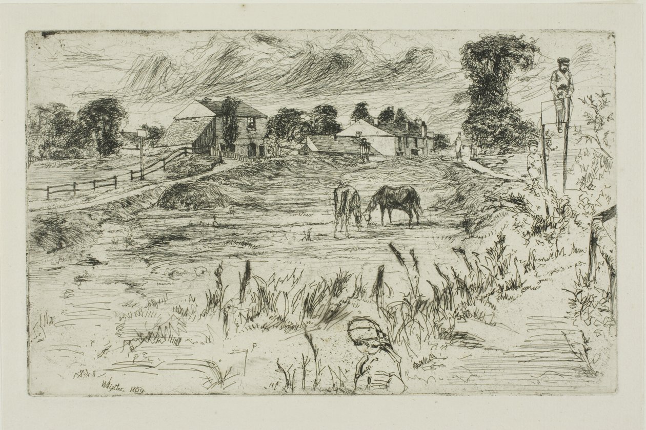 Krajobraz z końmi autorstwa James Abbott McNeill Whistler
