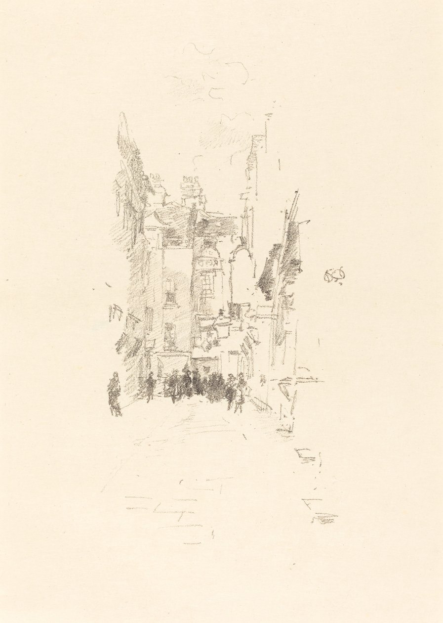 Mały Dziedziniec, Targi Sukien autorstwa James Abbott McNeill Whistler