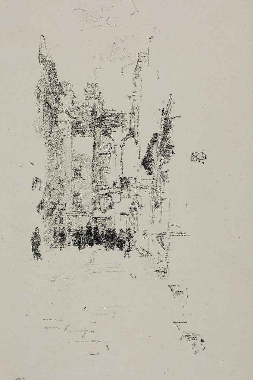 Mały Dziedziniec, Targi Sukien autorstwa James Abbott McNeill Whistler