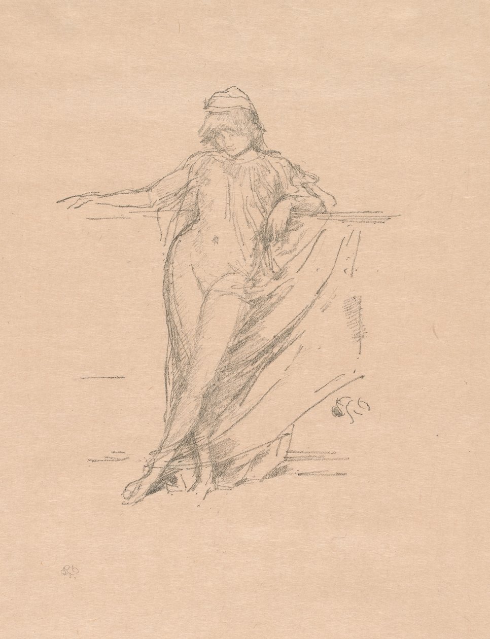 Mała Udrapowana Postać, Pochylona autorstwa James Abbott McNeill Whistler