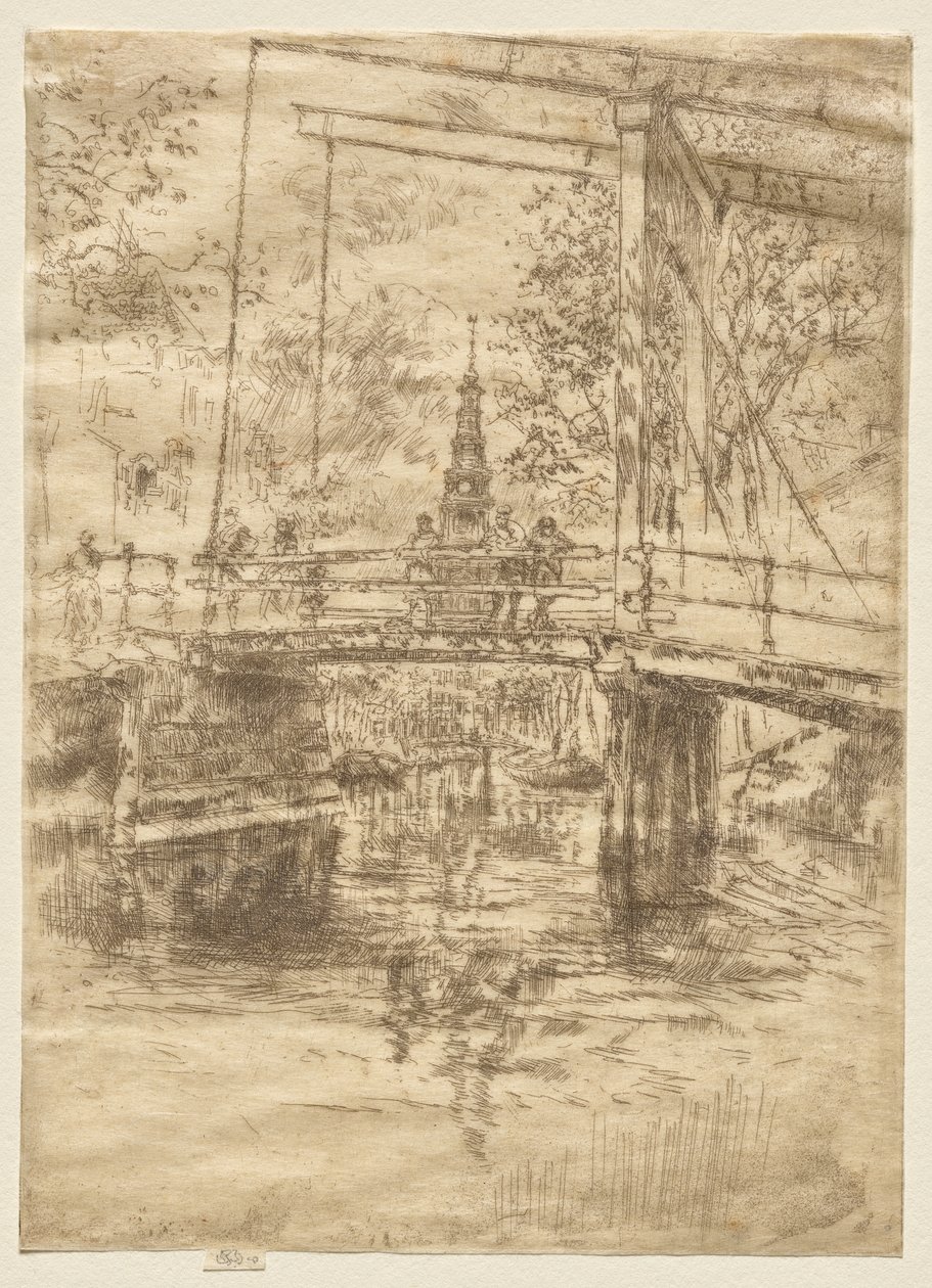 Mały most zwodzony, Amsterdam autorstwa James McNeill Whistler