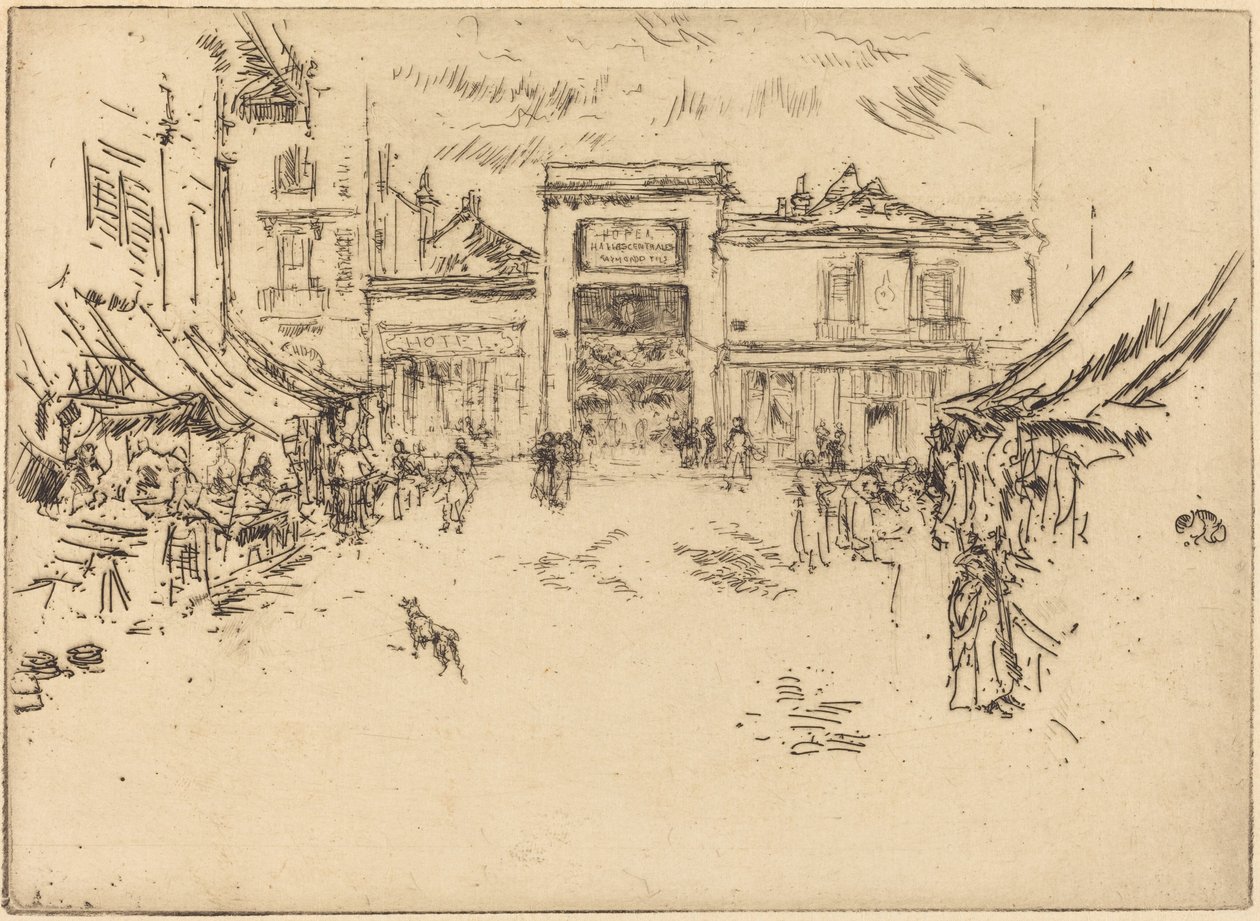 Mały plac targowy, Tours autorstwa James McNeill Whistler