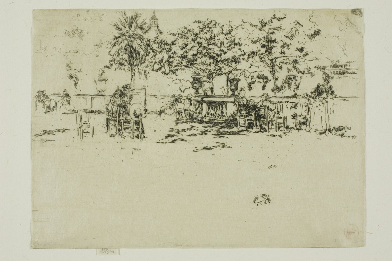 Mały taras, Ogrody Luksemburskie autorstwa James Abbott McNeill Whistler
