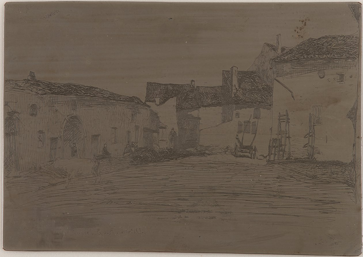 Liverdun. Jedna z <em>dwunastu akwafort z natury</em> autorstwa James Abbott McNeill Whistler