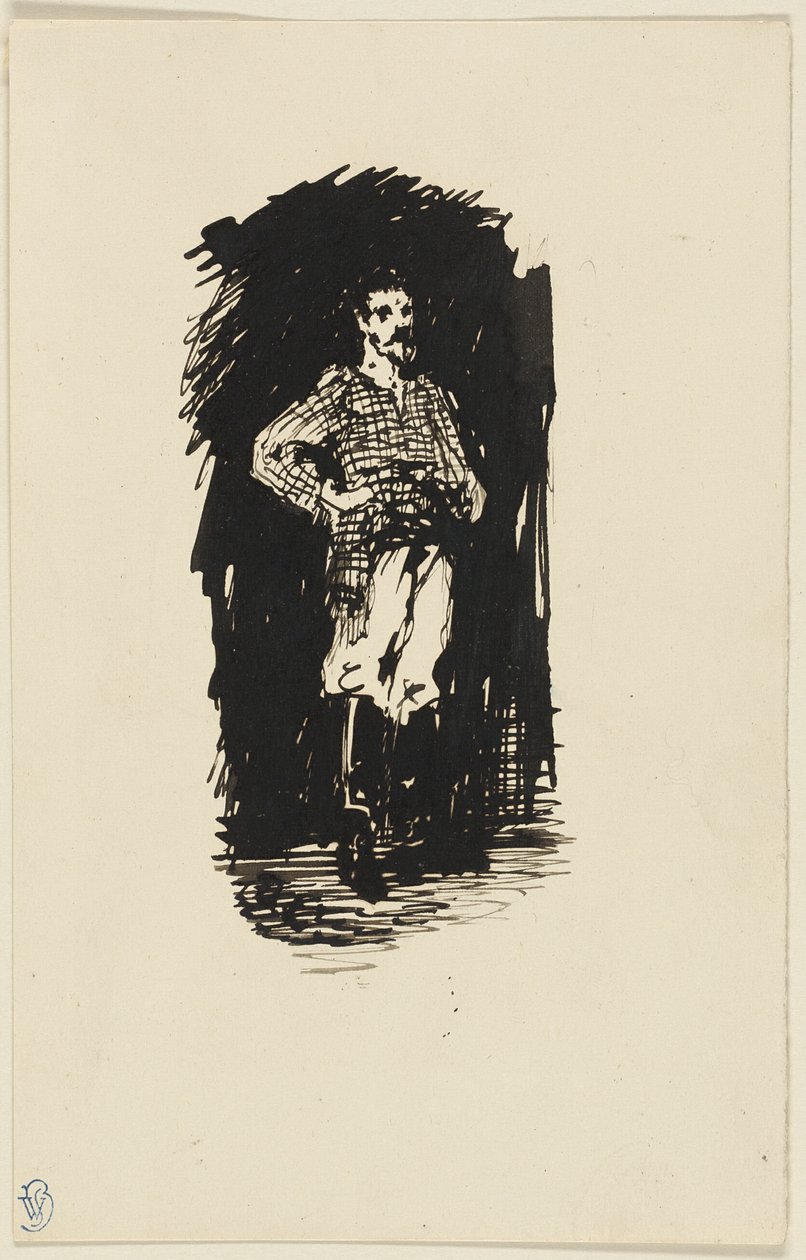 Mężczyzna w kraciastej koszuli autorstwa James McNeill Whistler